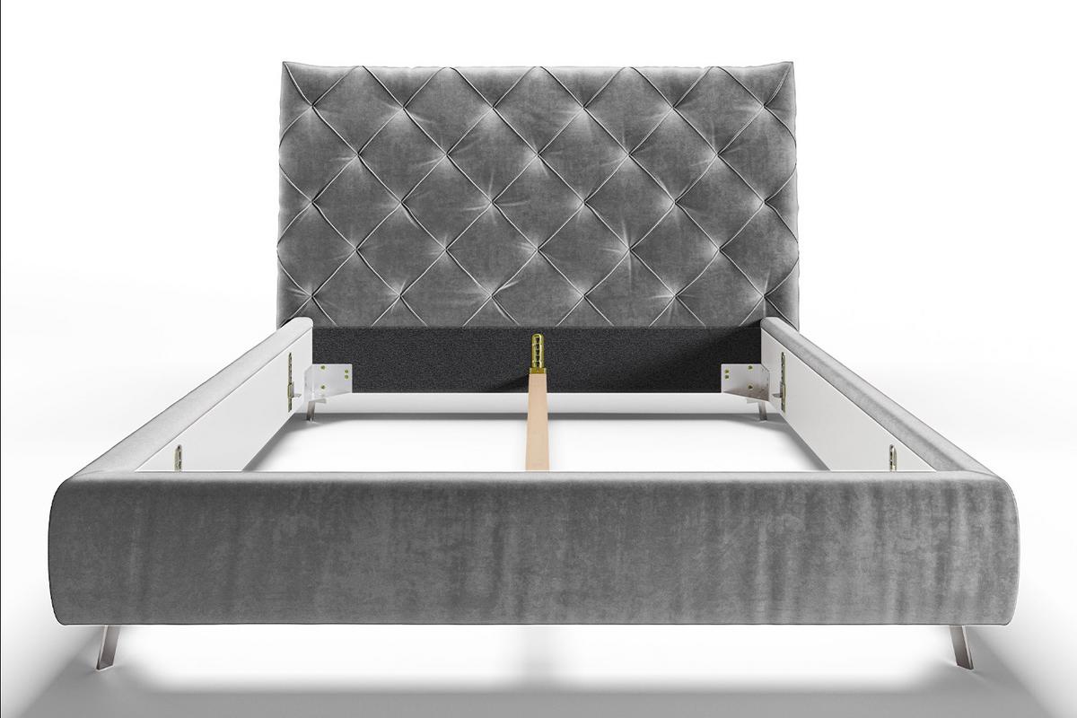 POLSTERBETT ANNY Silber Velvet - Silberfarben, Textil (180/200cm) - KAWOLA