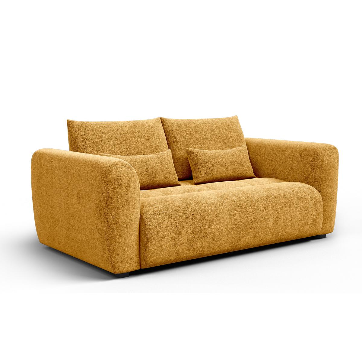 SOFA SORENO 3-Sitzer, gelb - Gelb/Schwarz, Holz/Textil (214/94/114cm) - Wozimo