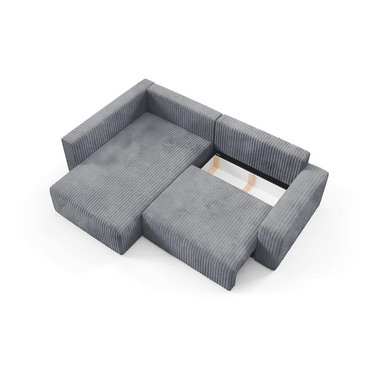 ECKSOFA Angela 4 Sitzplätze Dunkelgrau - Grau, Holz (245/182cm) - Petits-meubles