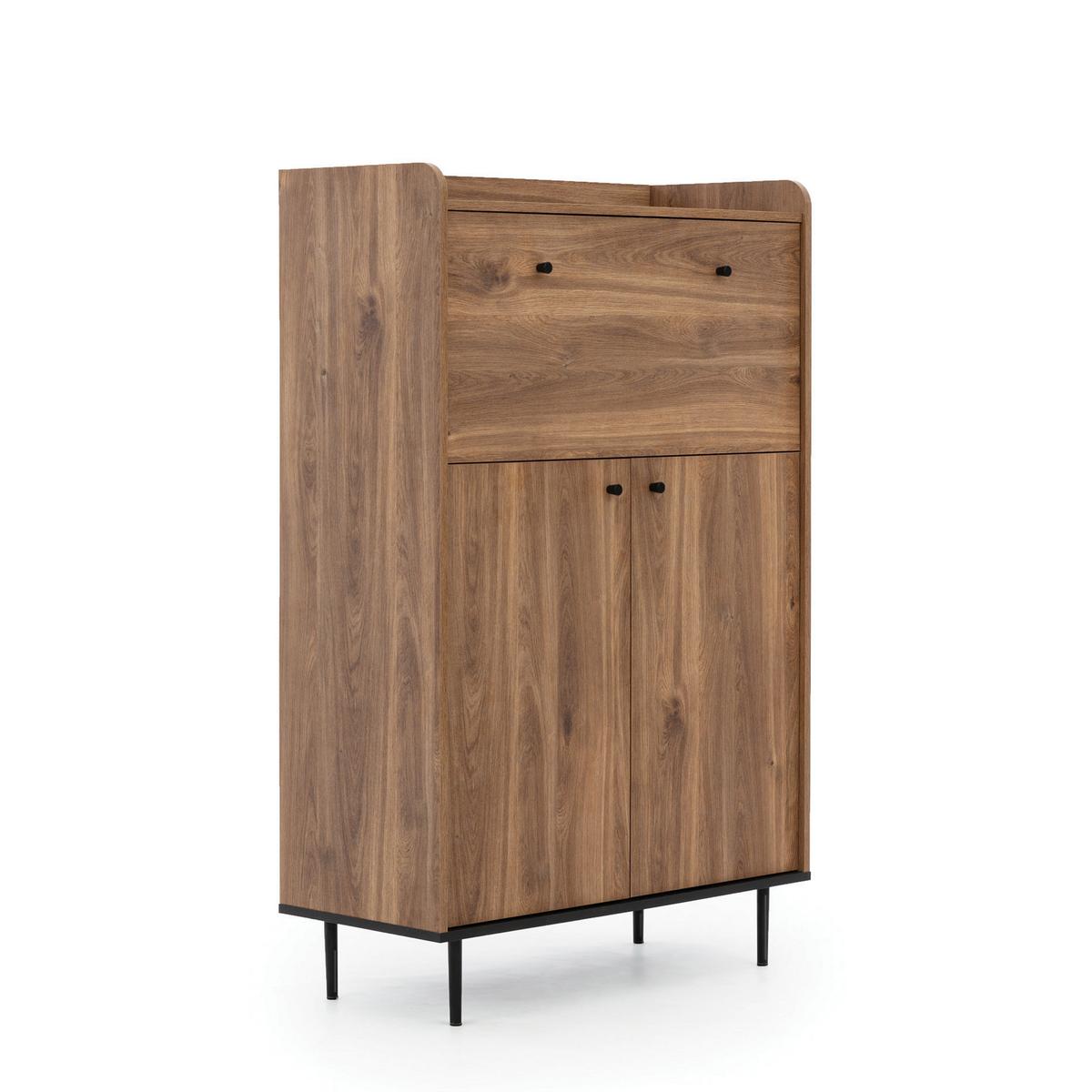 KOMMODE Vasilia mit 3 Türen, Brandy Castello - Eichefarben, Holzwerkstoff (90/140/40cm) - Beautysofa