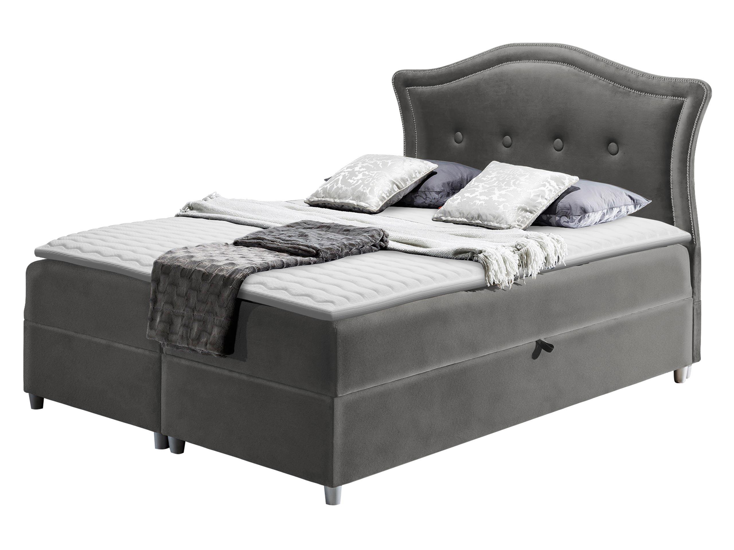 BOXBETT Bedran - H3 - Greige, Holz (160/200cm) - MIRJAN24