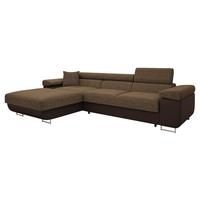 ECKSOFA Torezio Mini, Seite: Links - Braun, Holz/Textil (280/170cm) - MIRJAN24