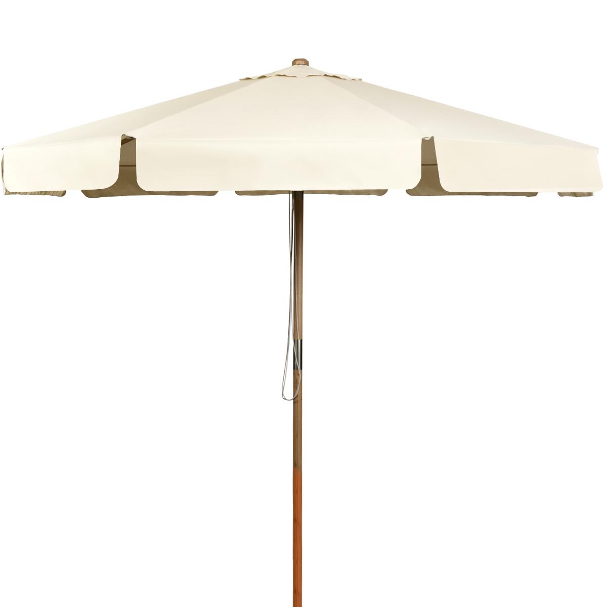 SONNENSCHIRM 300cm Beige - Beige, Holz (300/300cm) - COSTWAY