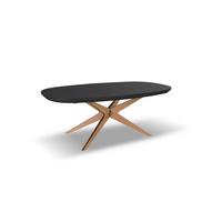 ESSTISCH BASTION Ausziehbar 200 - 300 / 110 x 76 cm - Eichefarben/Schwarz, Holz (200/110/76cm) - MASSENO