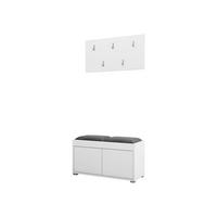 GARDEROBEN-SET Gesita VII - Silberfarben/Weiß, Holzwerkstoff/Kunststoff (84/45/35cm) - MIRJAN24