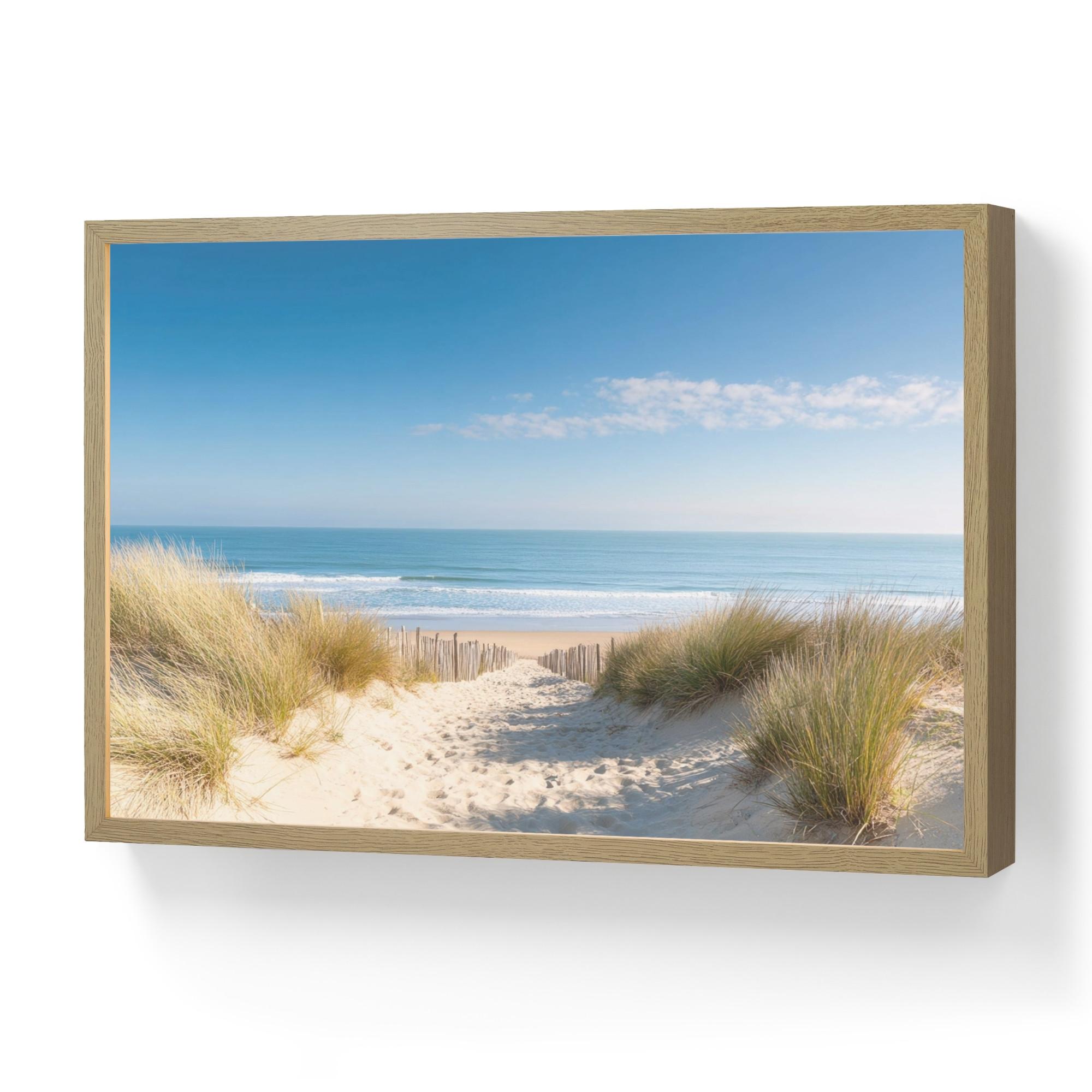 WANDLEUCHTE MIT AKKU Strand - Meer - Düne - Sand - Sommer 60x40 cm - Sandfarben, Holzwerkstoff (60/40/8cm) - OnlyWow