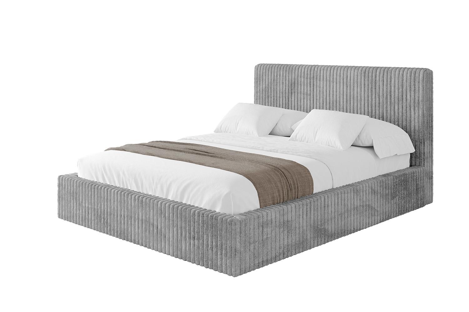 POLSTERBETT mit Bettkasten und Lattenrost, Bett mit Matratze H3/H4 - ALOVA-V1 120x200 Hellgrau - Hellgrau, Holzwerkstoff/Textil (120/200cm) - ALTDECOR