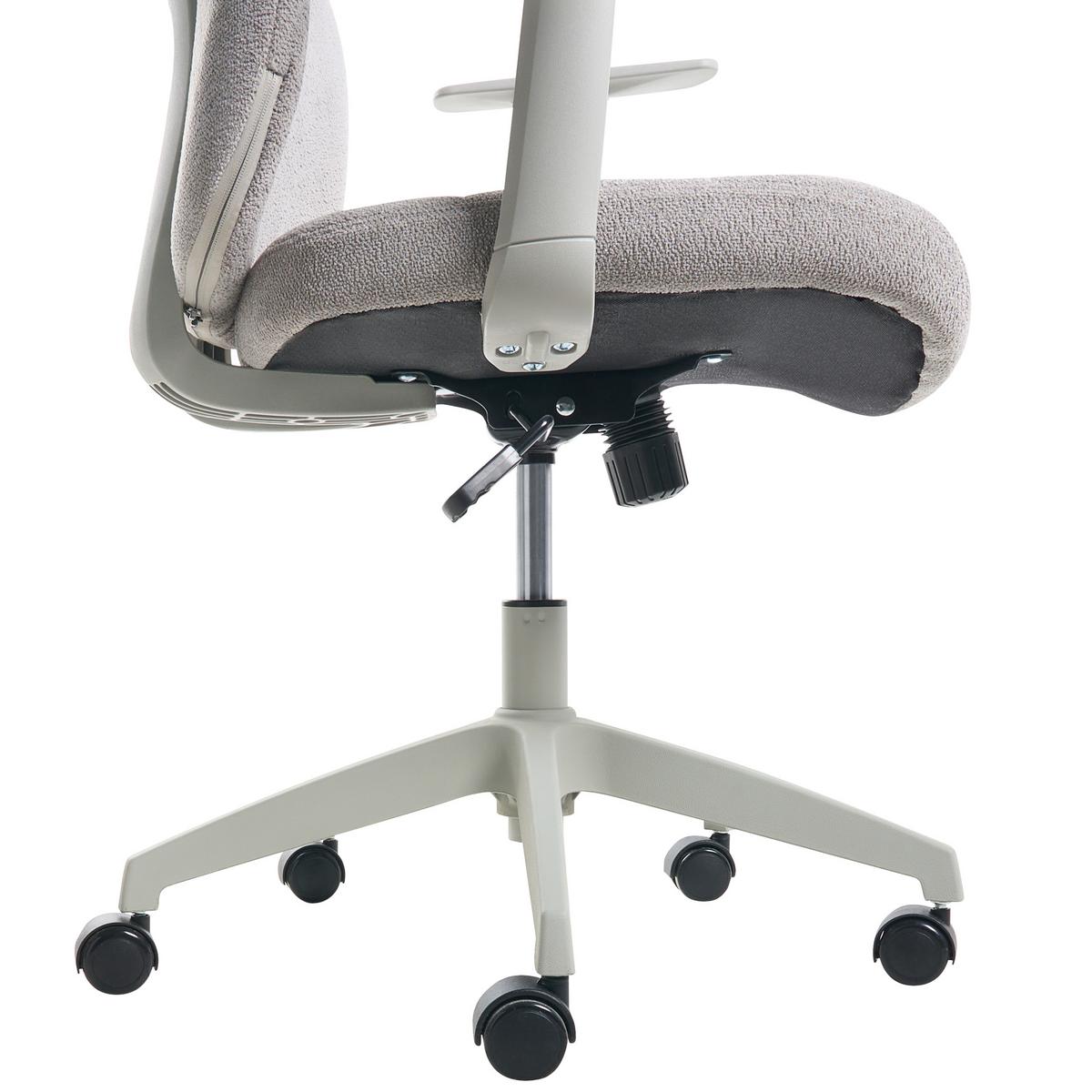 BÜROSTUHL Stoff Hellgrau Lexor - Weiß, Textil (60/93/60cm) - Beliani