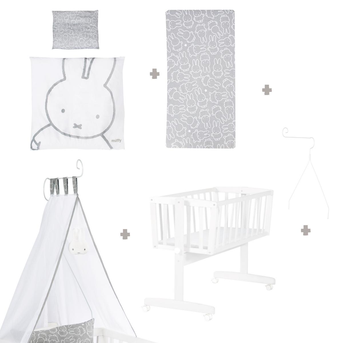 BABYWIEGENSETT Miffy - Weiß, Holzwerkstoff/Textil (40/90cm) - Roba