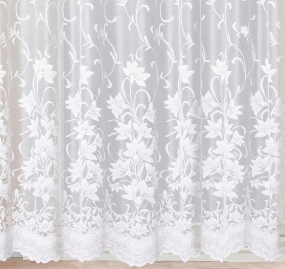 VORHANG BLUMENMUSTER HxB 245x300 cm Weiß - Weiß, Textil (300/245cm) - Gardinenbox