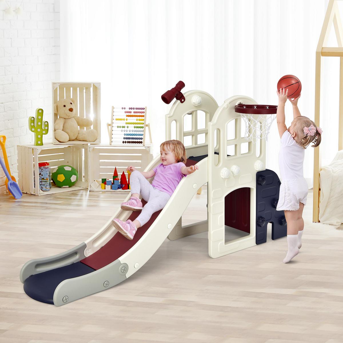 6-IN-1-RUTSCHE FÜR KINDER Blau - Blau, Kunststoff (190/98/83cm) - COSTWAY