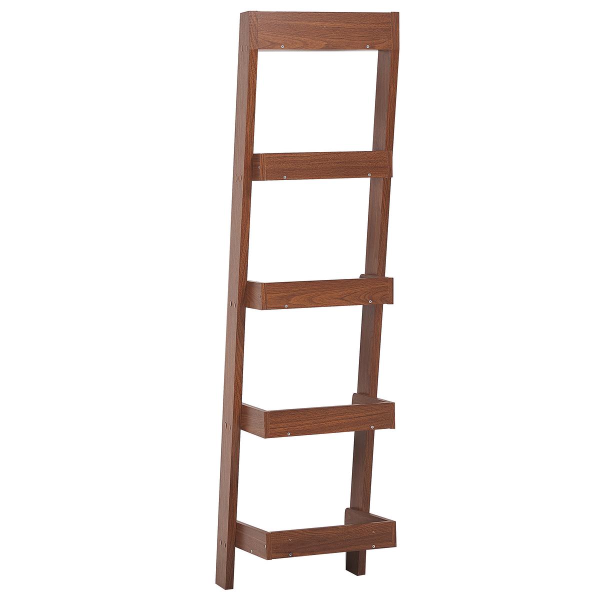 BÜCHERREGAL 5 Fächer Dunkelbraun Mobile Duo - Dunkelbraun, Holzwerkstoff (45/169/43cm) - Beliani
