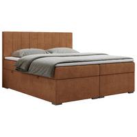 BOXBETT LOPE 120/200 - Orange Strukture - H4 - Orange, Holz/Textil (120/200cm)
