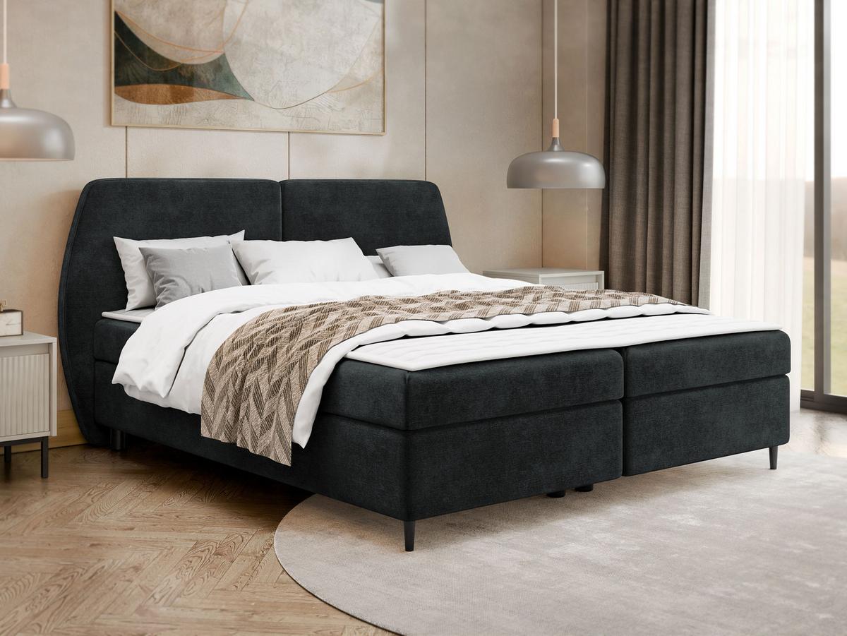 BOXBETT Madryt - H3 - Schwarz, Holz/Holzwerkstoff (160/200cm) - MIRJAN24