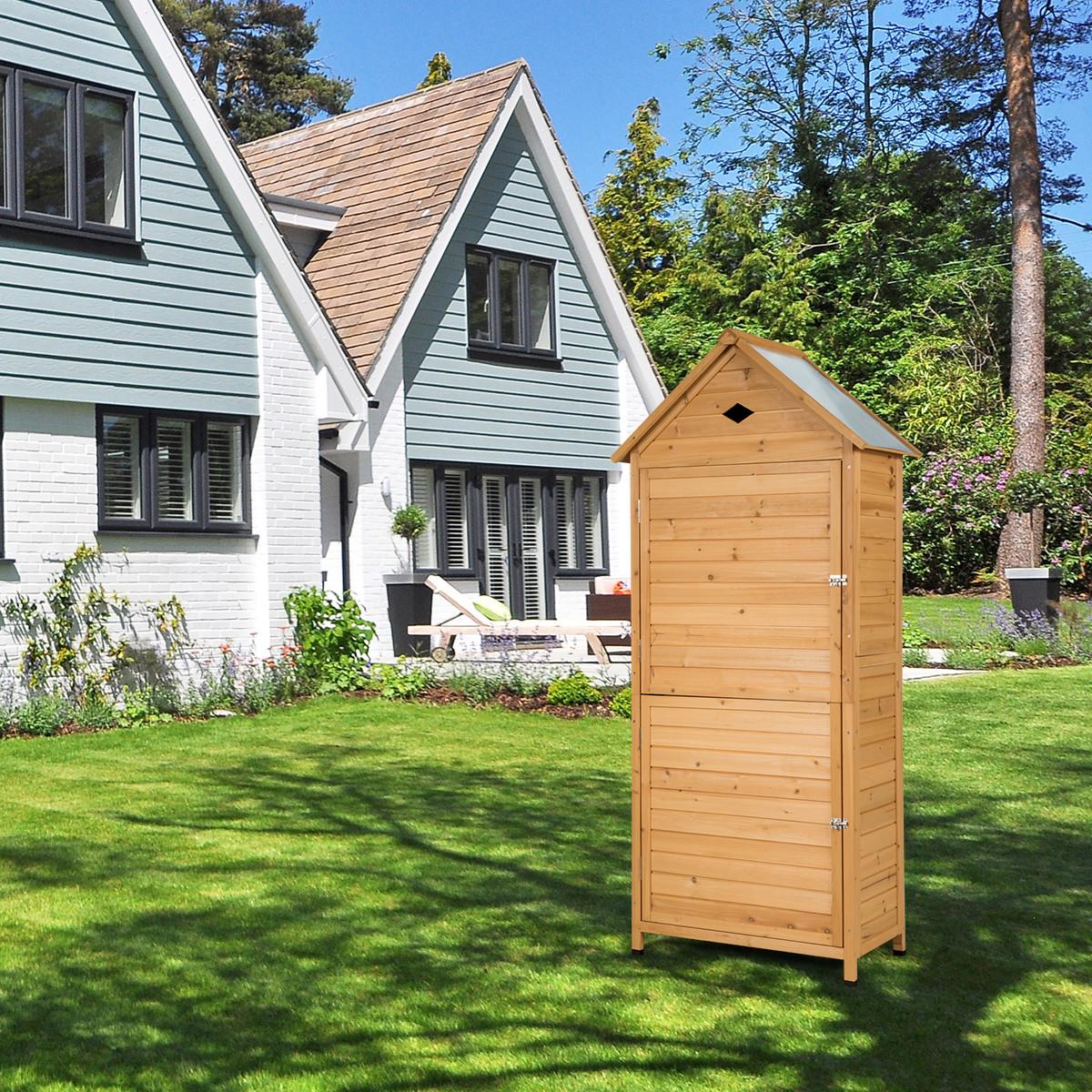 GERÄTESCHUPPEN natürliche Holzoptik - Apfelbaumfarben, Holz (80/177/45cm) - COSTWAY