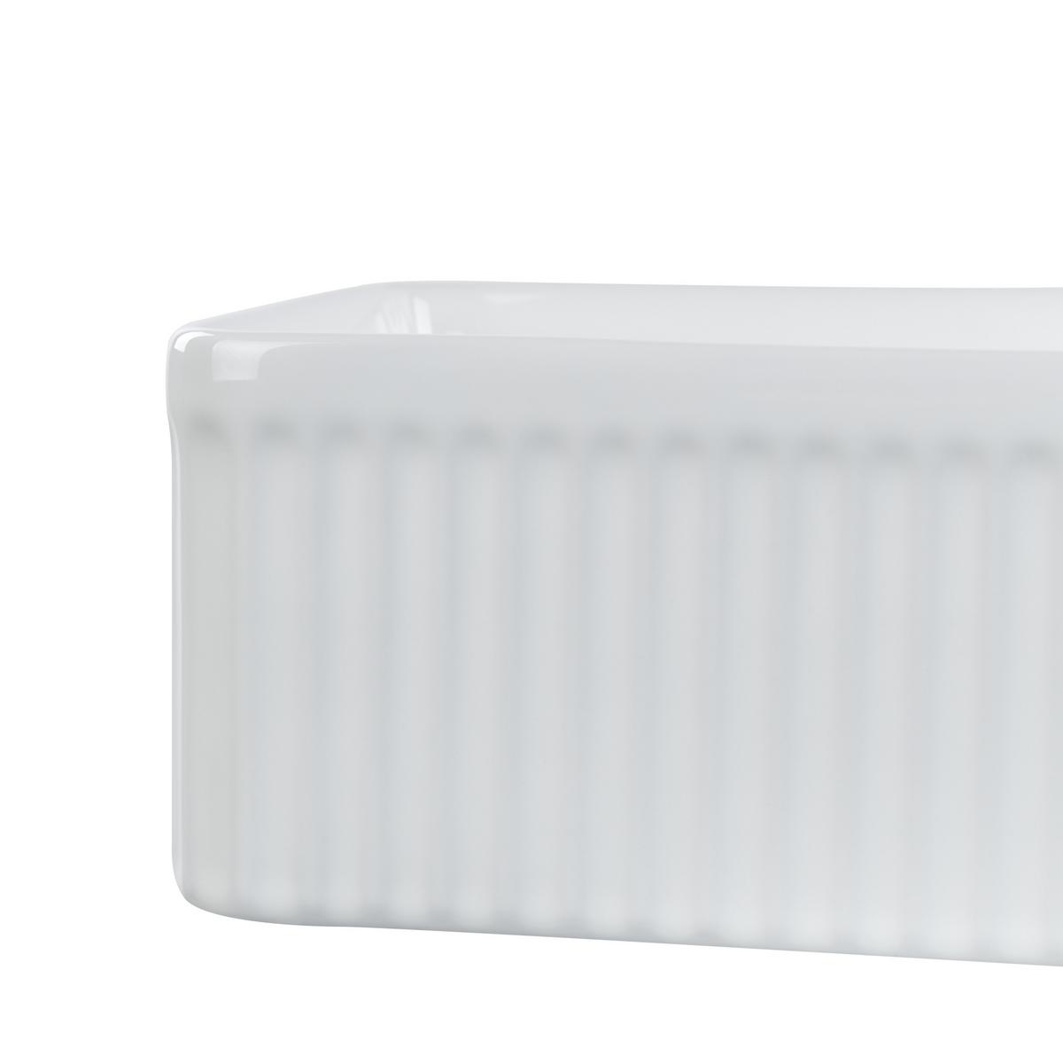 AUFSATZWASCHBECKEN Weiß 50/34 cm Keramik Geldo - Weiß, Keramik (50/13/34cm) - Beliani