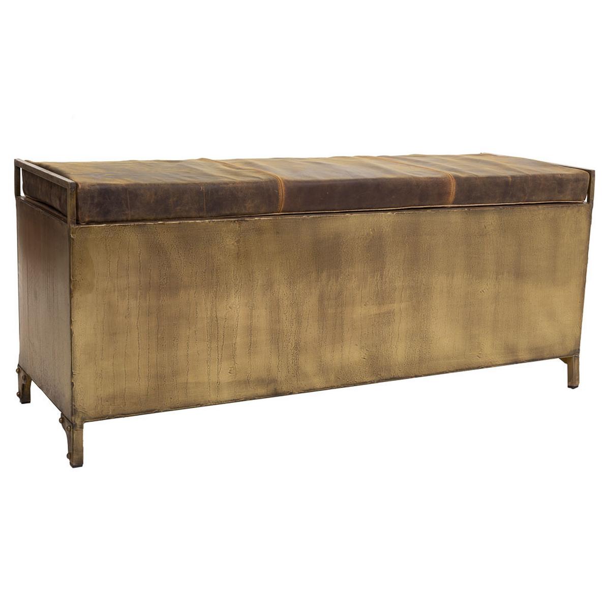 BANK aus Metall, braun, 120x40x51cm - Goldfarben, Metall (120/51/40cm) - Wanderlust