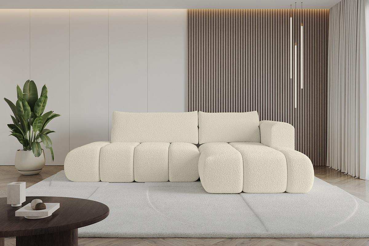 ECKSOFA Ottomane Rechts CLOUD-L 280x185x90 Beige Bouclé - Beige, Holzwerkstoff/Kunststoff (185/280cm) - ALTDECOR