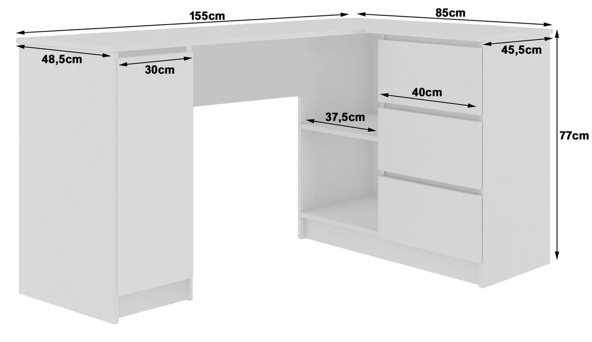 SCHREIBTISCH Weiß, Weiß Glanz 77/155/85 - Weiß, Holzwerkstoff (120/50/77cm) - RAUMHIRSCH FURNITURE