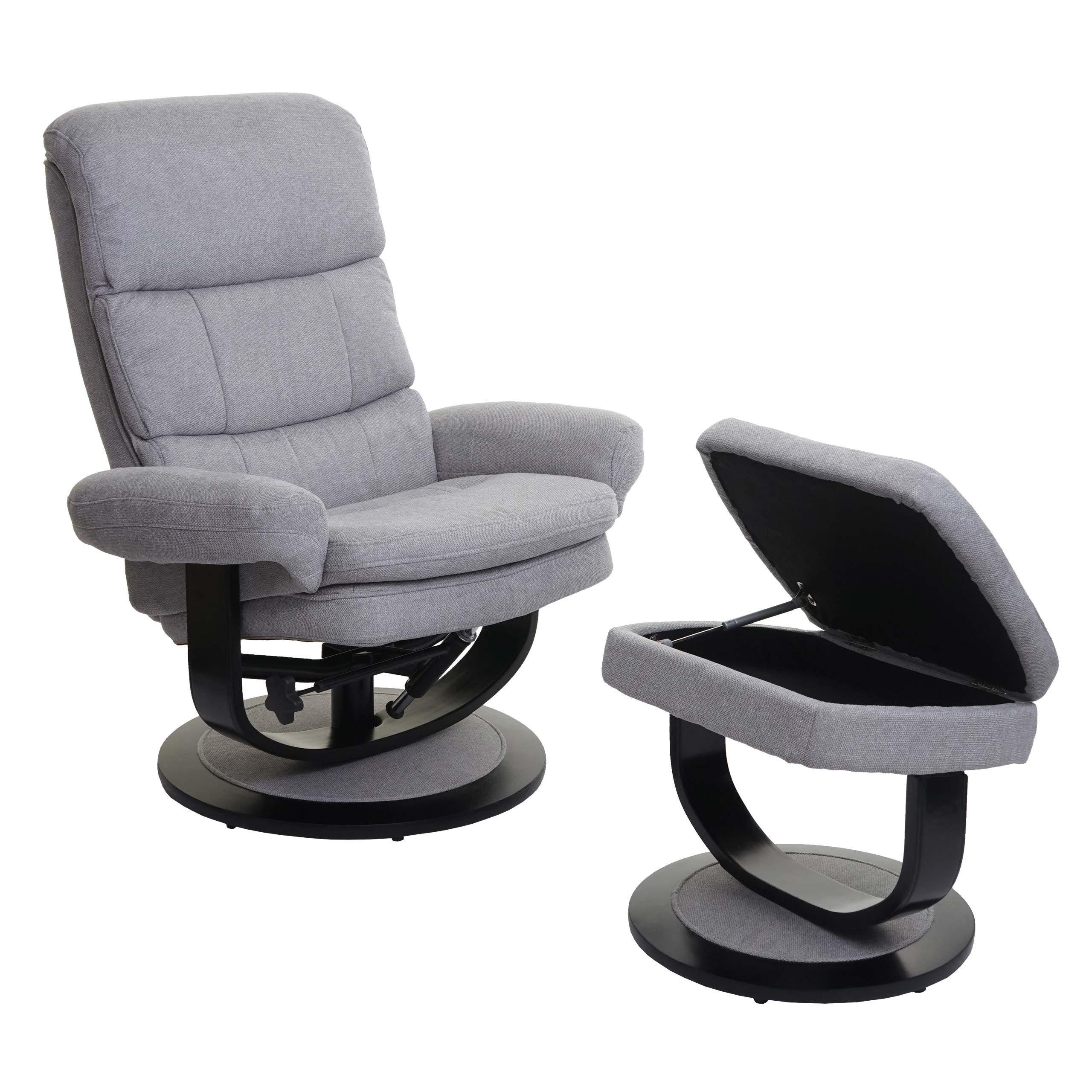 RELAXSESSEL Hellgrau - Hellgrau, Textil (84/107/120cm) - MCW