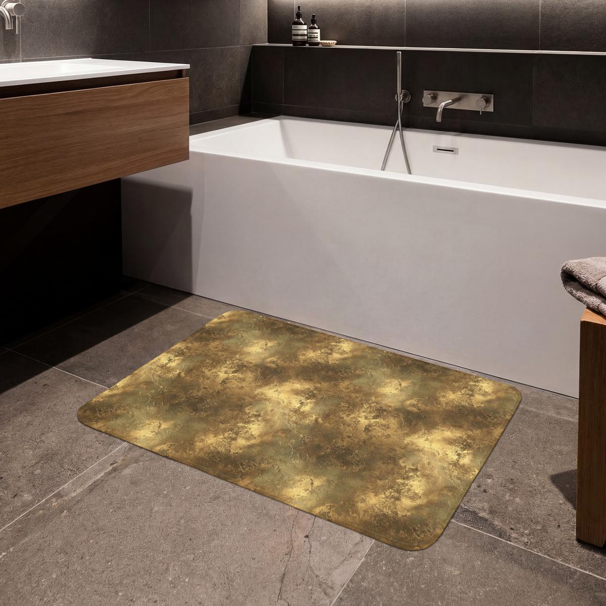 BADEMATTE Antik - Metallic-Look - Gold 90x60 cm - Goldfarben, Textil (90/60cm) - OnlyWow