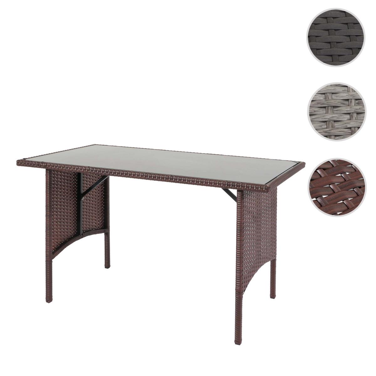 POLY-RATTAN ESSTISCH rechteck Braun - Braun, Kunststoff (60/112/68cm) - MCW