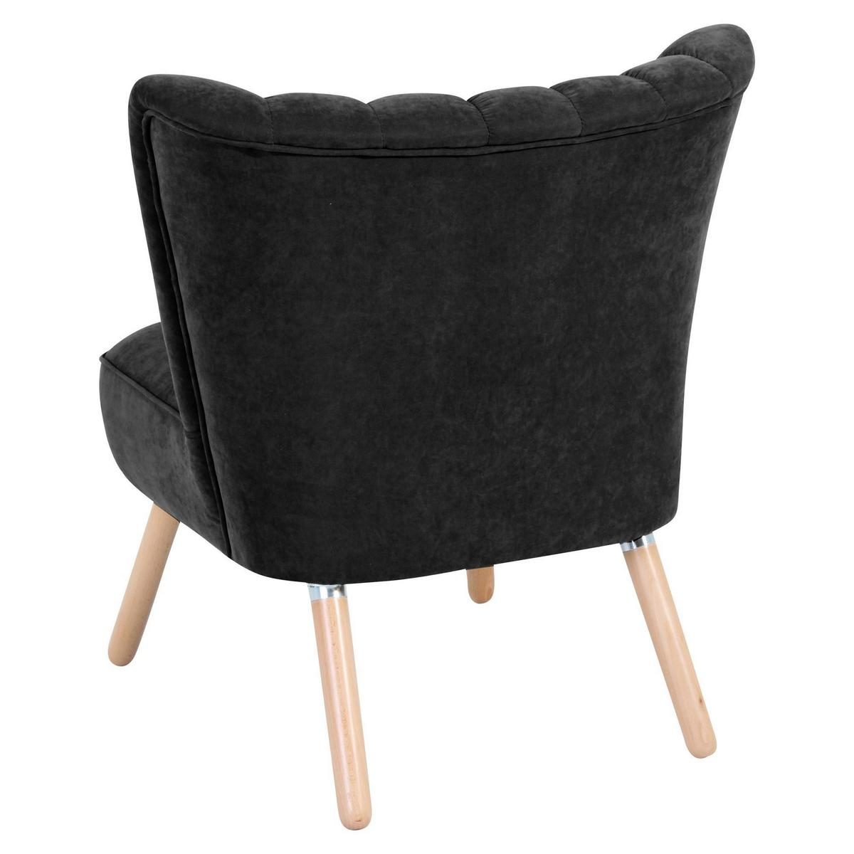 SESSEL Kadisha Bezug Velourstoff Buche natur / schwarz - Buchefarben/Graphitfarben, Kunststoff (70/80/66cm) - 58aufmkessel