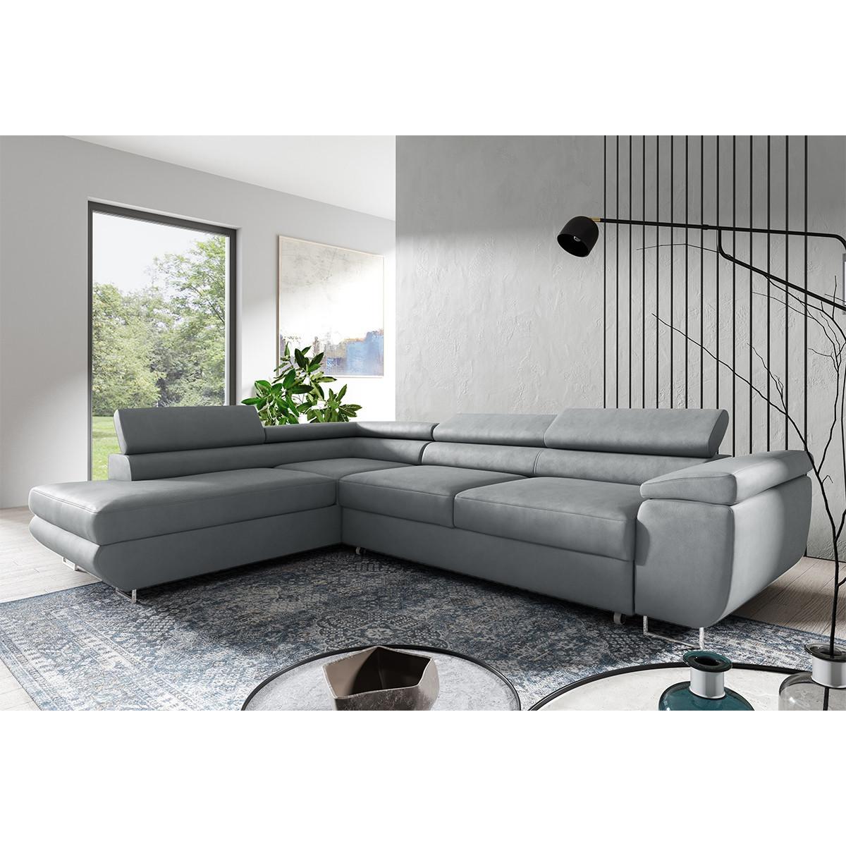 ECKSOFA Lyam 4 Sitzplätze Hellgrau - Grau, Holzwerkstoff (271/201cm) - Petits-meubles