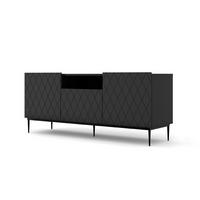 TV LOWBOARD Schwarz, Schwarz 145/60/40 - Anthrazit/Schwarz, Holzwerkstoff (145/60/40cm) - RAUMHIRSCH FURNITURE