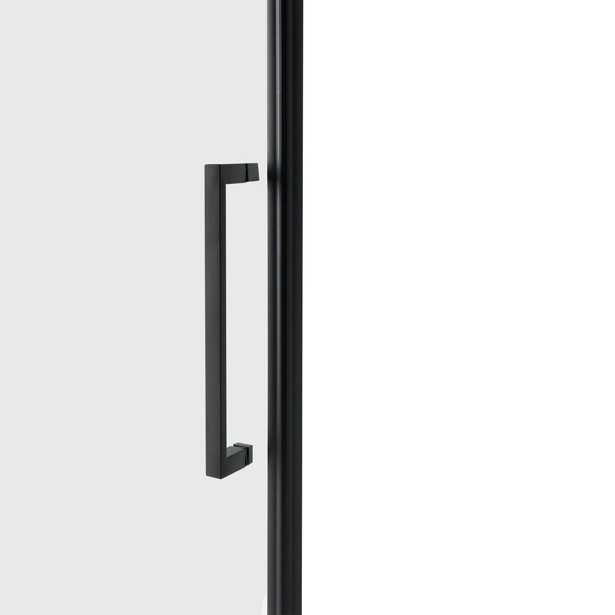 DUSCHKABINE Schwarz Tocantins - Transparent/Schwarz, Glas (90/90/190cm) - Beliani