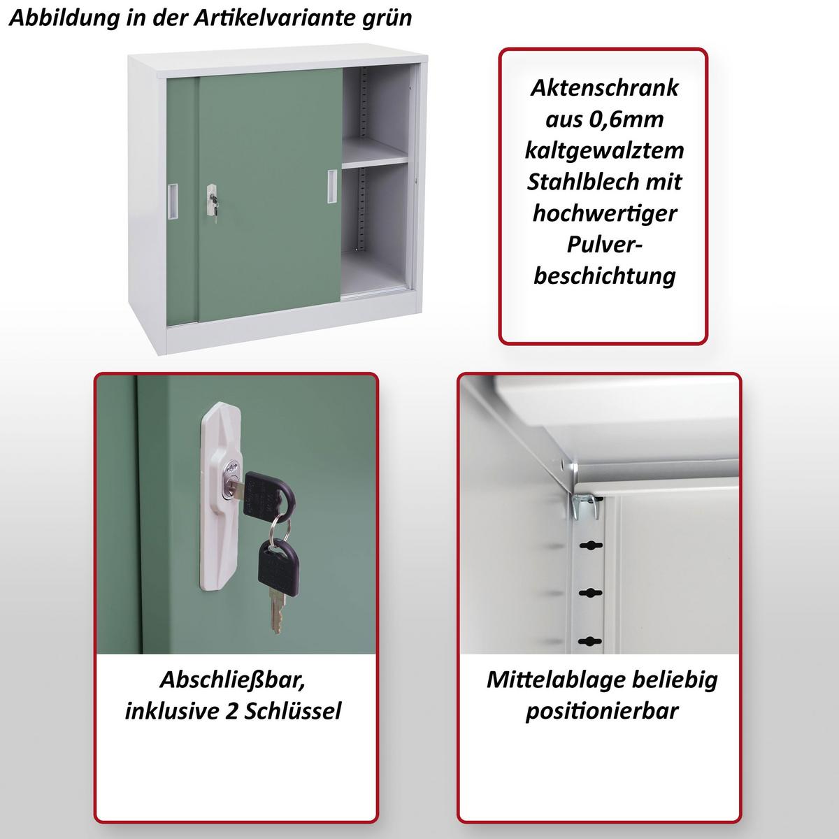 AKTENSCHRANK Rot - Rot, Metall (90/90/45cm) - MCW