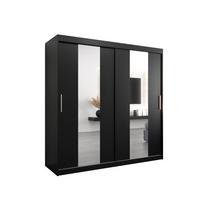 SCHWEBETÜRENSCHRANK 200/200/62 2-türig - Silberfarben/Schwarz, Holz/Kunststoff (200/200/62cm) - MÖBEL KRYSPOL
