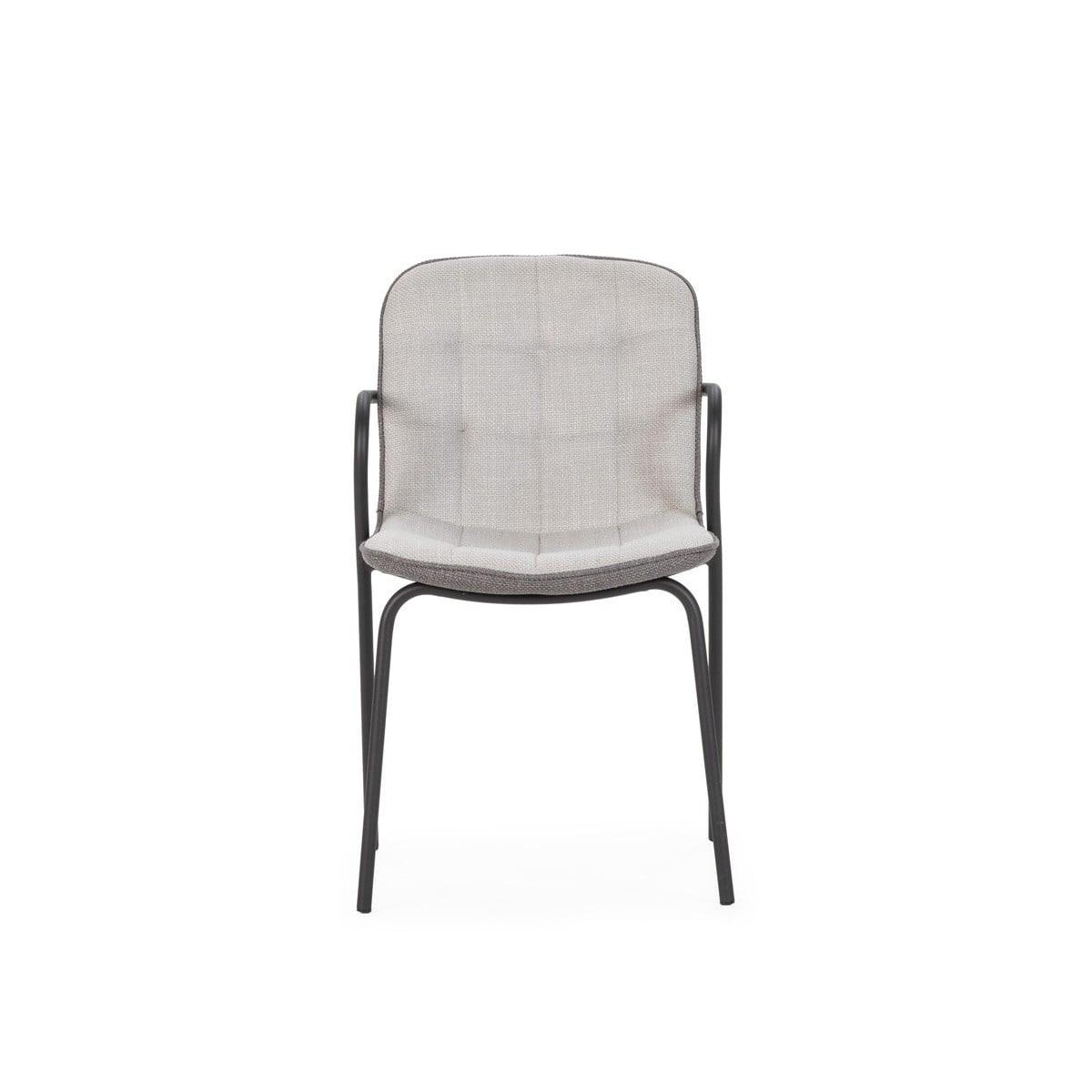 STÜHLE 4er-Set aus Stoff mit Metallbeinen 59/46/51 cm - Hellgrau, Textil (59/46/75cm) - Calicosy
