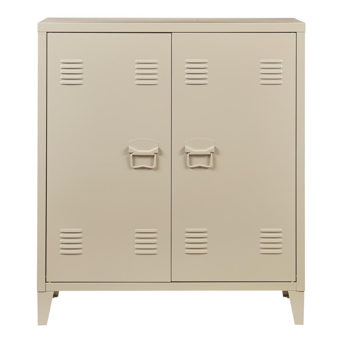 METALLSCHRANK Oripää - Braun, Metall (80/90/33cm) - [en.casa]