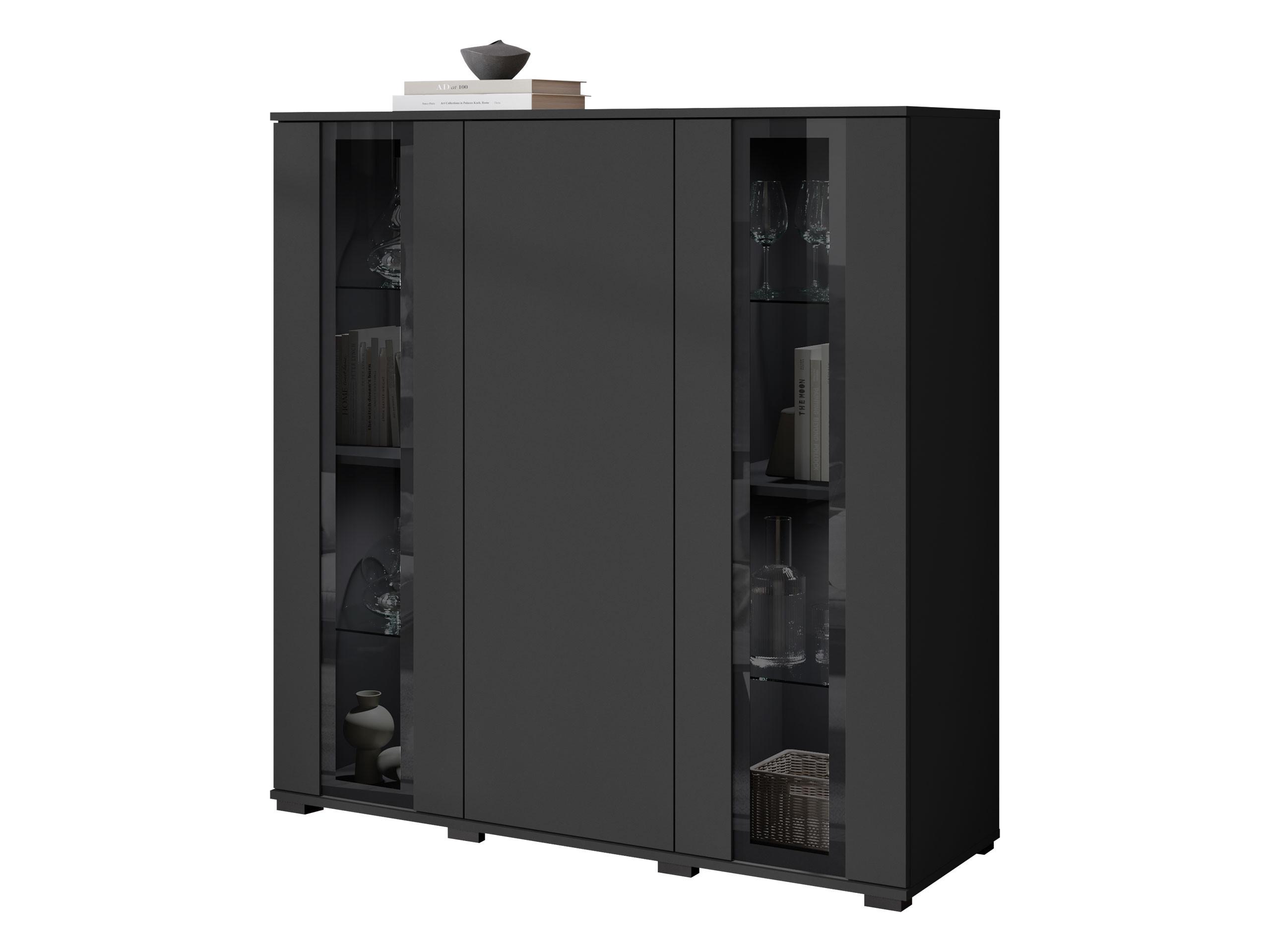 KOMMODE Caro HB 120 - Schwarz, Holzwerkstoff/Kunststoff (120/122/40cm) - MIRJAN24