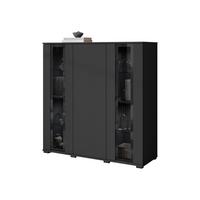 KOMMODE Caro HB 120 - Schwarz, Holzwerkstoff/Kunststoff (120/122/40cm) - MIRJAN24