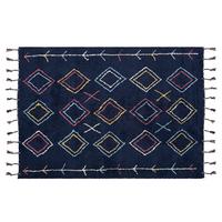 TEPPICH geflochten Corum 200/140 cm - Schwarz, Textil (140/200cm) - Beliani
