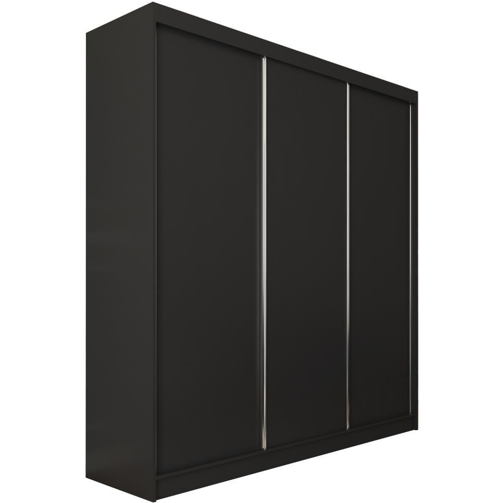 SCHWEBETÜRENSCHRANK Mario II 240/216/61 schwarz mit Schubladen - Schwarz, Holzwerkstoff (240/216/61cm) - Beautysofa