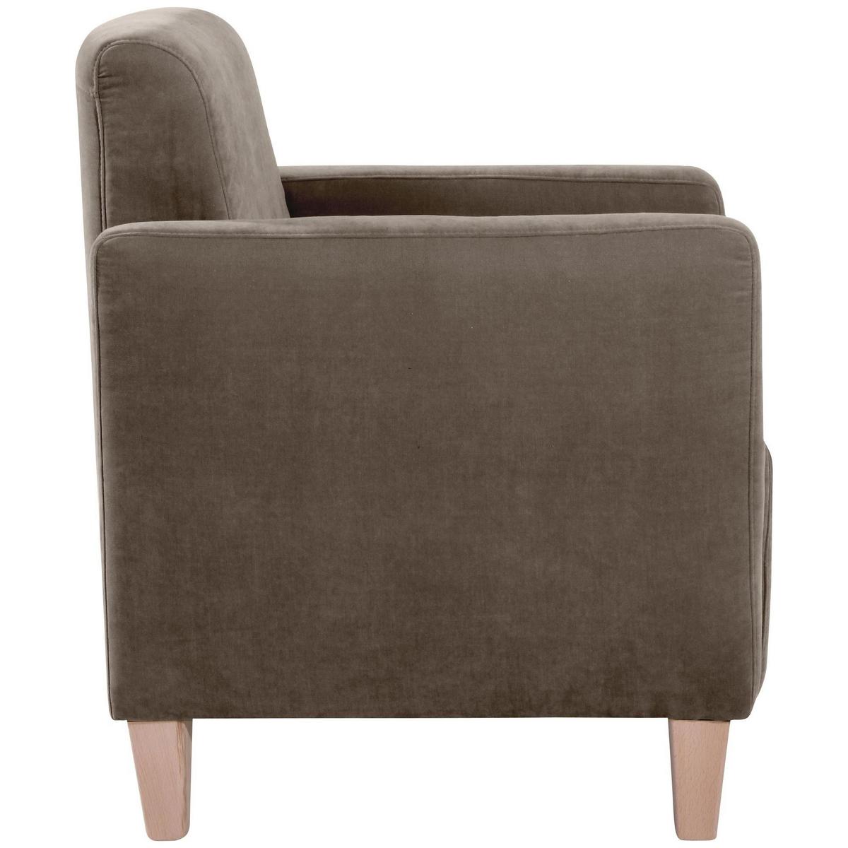 SESSEL Karol Bezug Veloursstoff Buche natur / sahara - Gelb, Kunststoff (71/81/70cm) - 58aufmkessel
