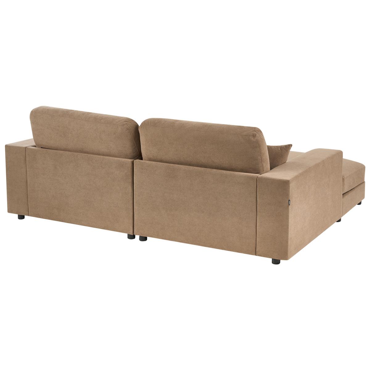 ECKSOFA 3-Sitzer Stoff Braun rechtsseitig Lofoten - Braun, Textil (250/185cm) - Beliani