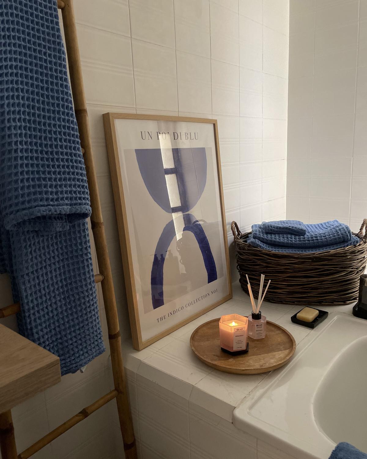 BADEHANDTUCH 9-teilig Blau Areora - Blau, Textil (70/140cm) - Beliani