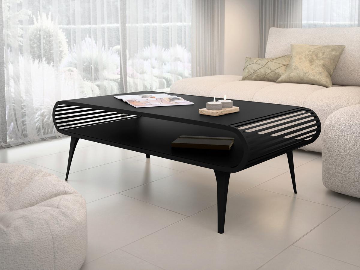 COUCHTISCH Aristo - Schwarz, Holzwerkstoff/Metall (60/120/44cm) - MIRJAN24