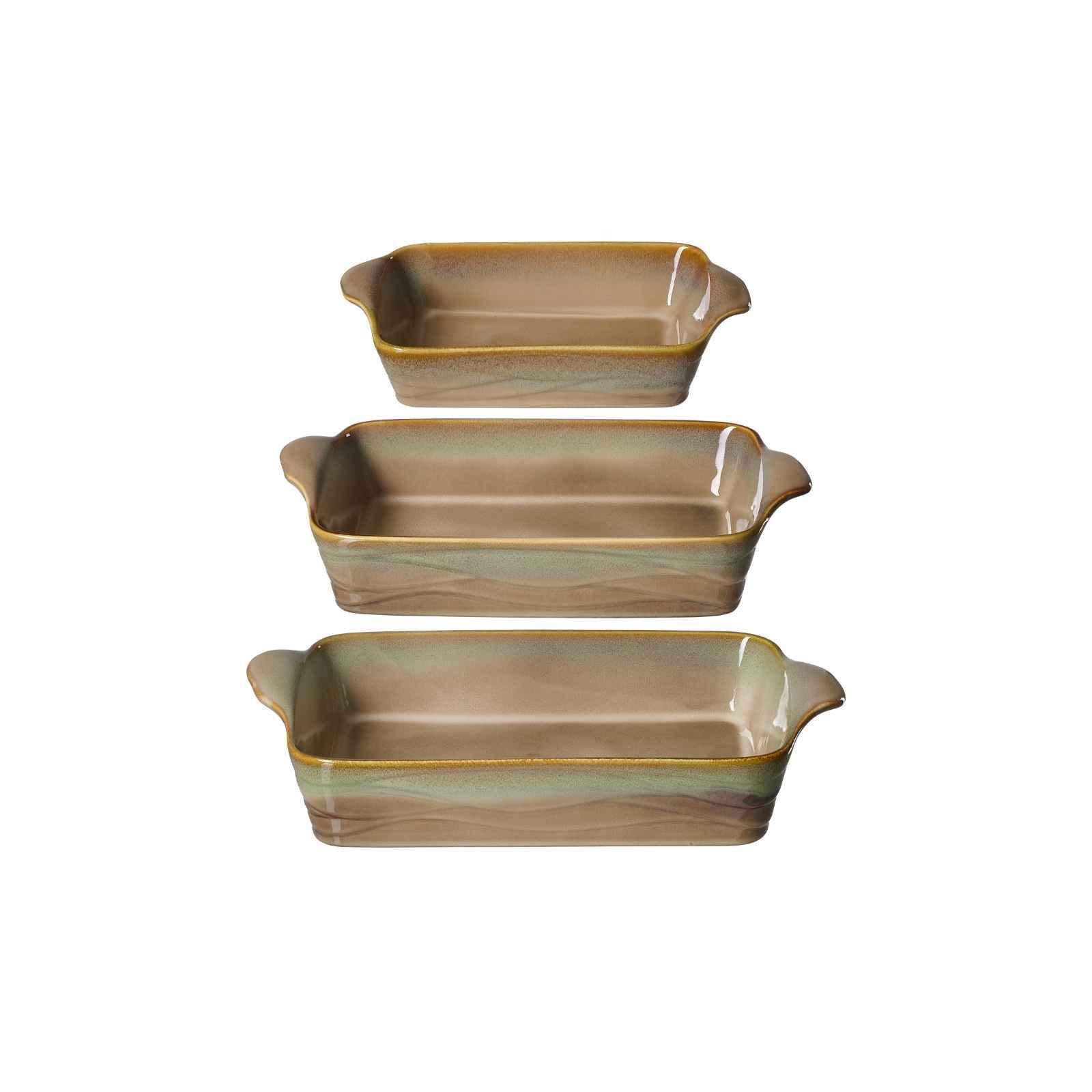 AUFLAUFFORMEN-SET ECKIG Tortosa braun 3-tlg. - Braun, Keramik (2/2/2cm) - Ritzenhoff Breker