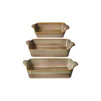AUFLAUFFORMEN-SET ECKIG Tortosa braun 3-tlg. - Braun, Keramik (2/2/2cm) - Ritzenhoff Breker