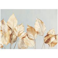 FOTOTAPETE Blätter Gold Vlies Tapete Wohnzimmer 300x210 - Multicolor, Papier (300/210cm) - Wallarena