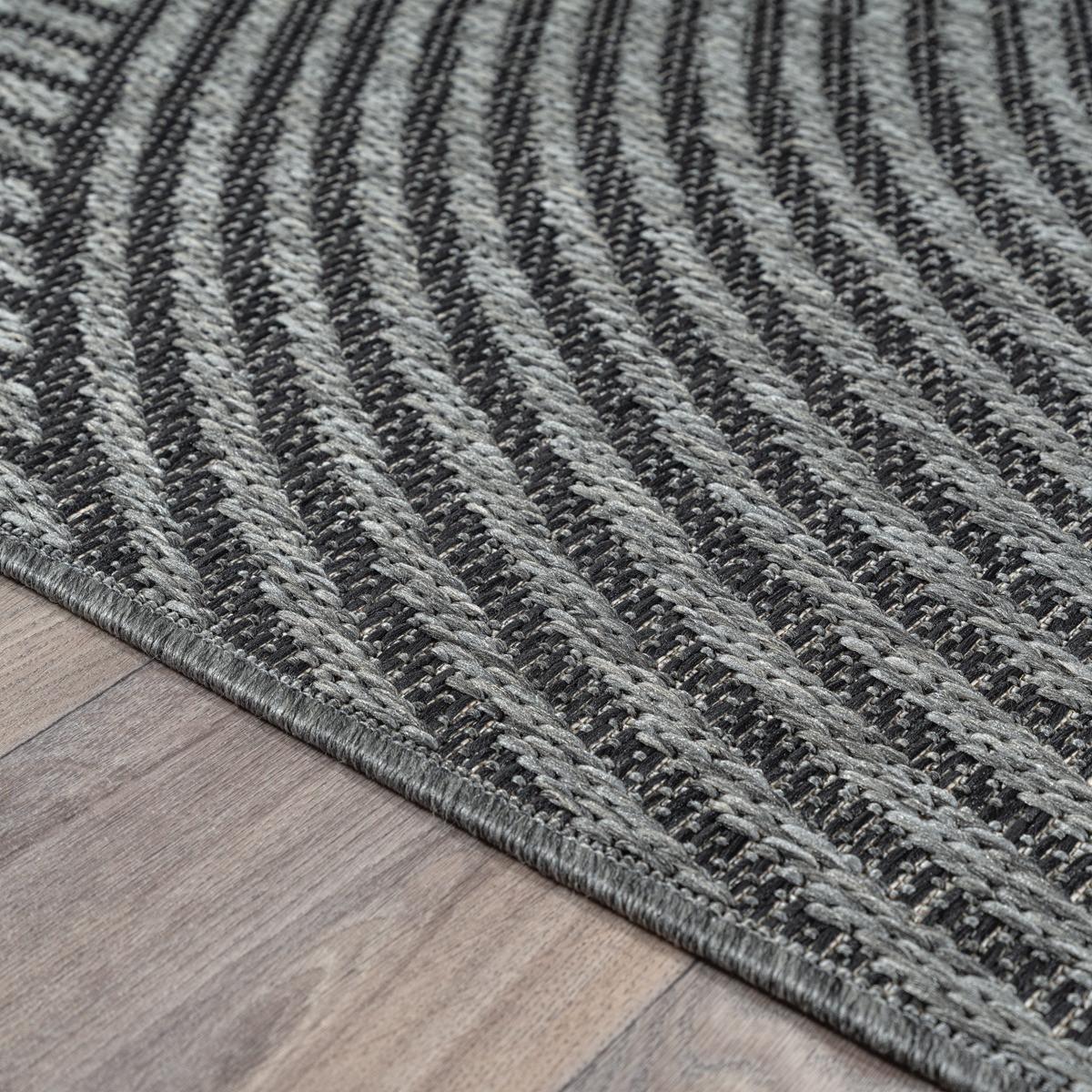 TEPPICHLÄUFER Geometrisch BORNO Polypropylen Anthrazit 80 x 200 cm - Anthrazit, Textil (80/200cm) - KADIMA DESIGN