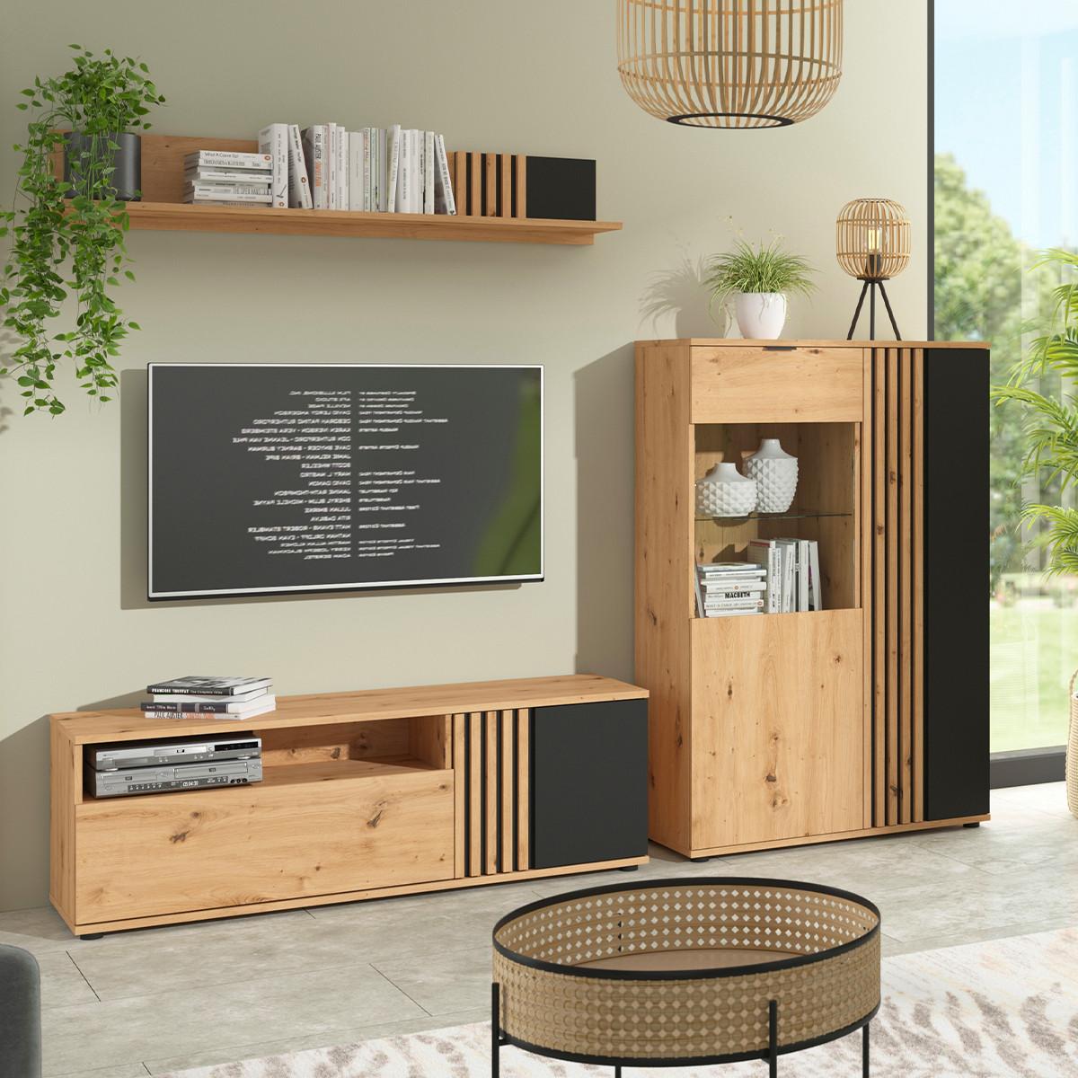 TV-MÖBEL Ezra Holz - Braun, Holzwerkstoff (135/46/40cm) - Petits-meubles