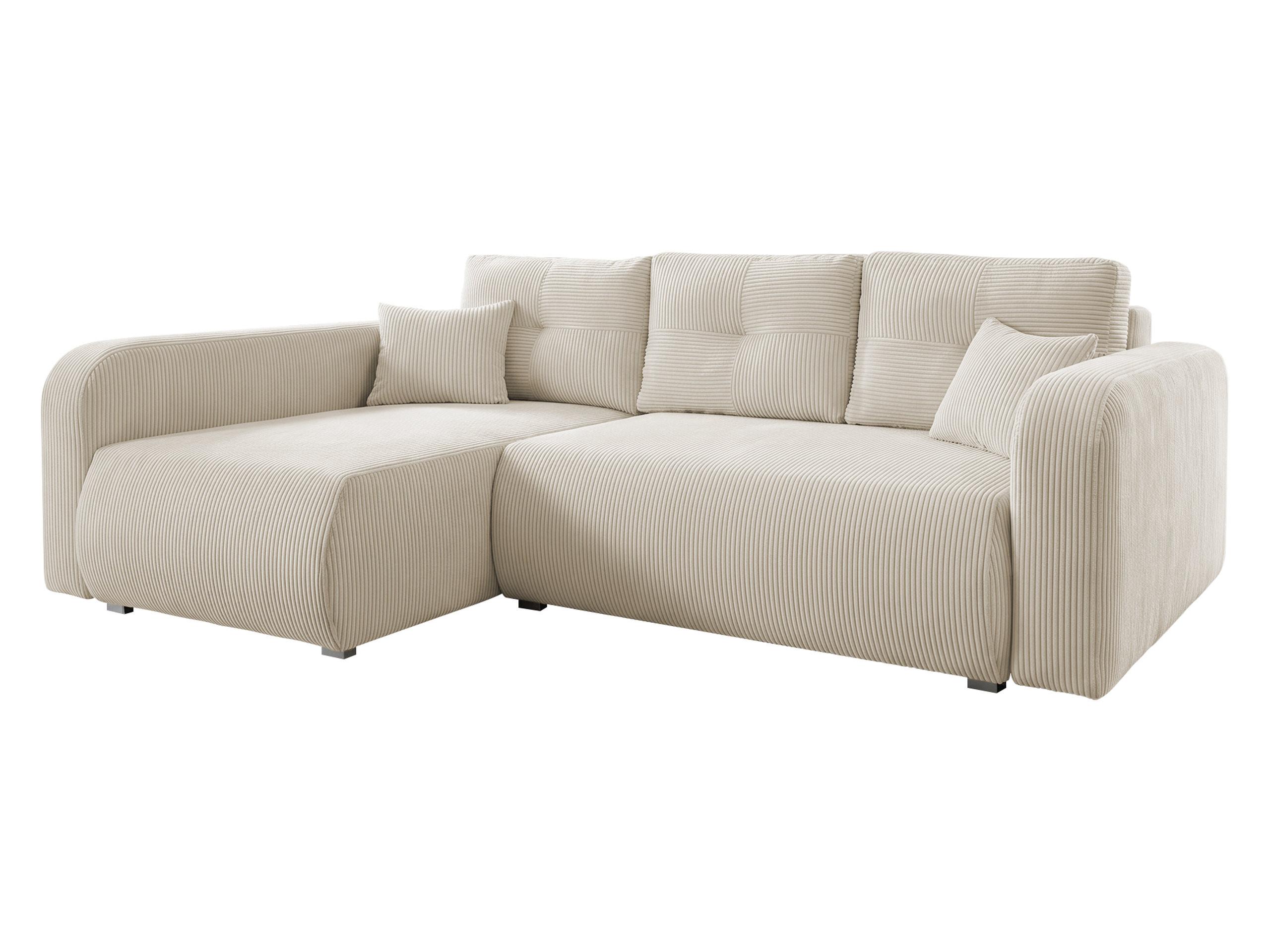 ECKSOFA Viena Cord, Seite: Links - Silberfarben/Naturfarben, Holz/Kunststoff (234/145cm) - MIRJAN24