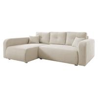 ECKSOFA Viena Cord, Seite: Links - Silberfarben/Naturfarben, Holz/Kunststoff (234/145cm) - MIRJAN24