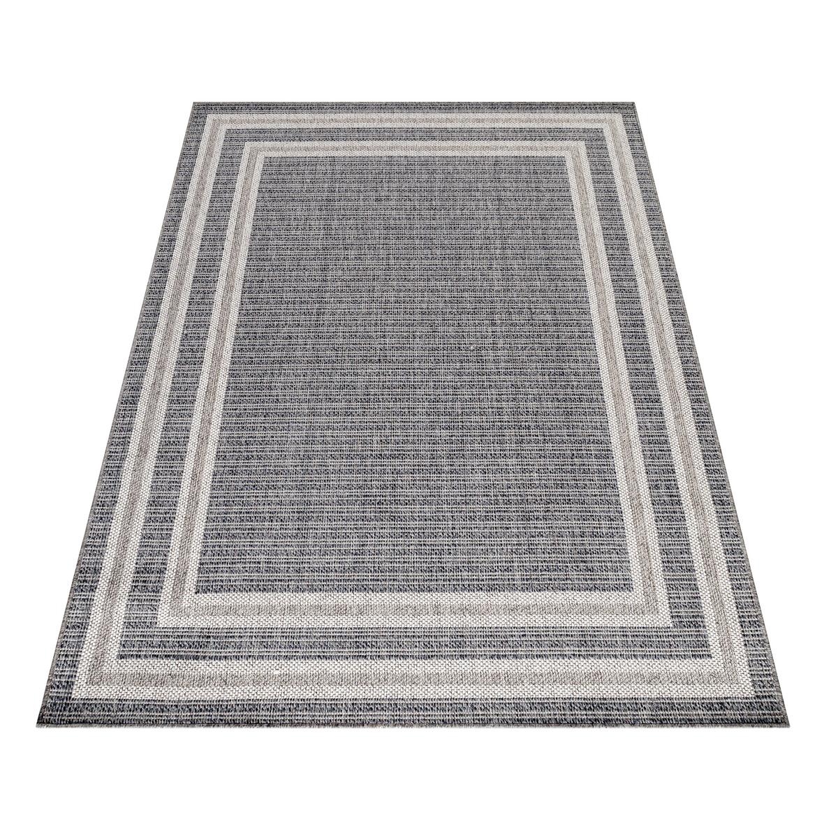 OUTDOORTEPPICH LIRIA, mit Bordüre, Grau, 140 x 200 cm - Grau, Textil (200/140cm) - KADIMA DESIGN